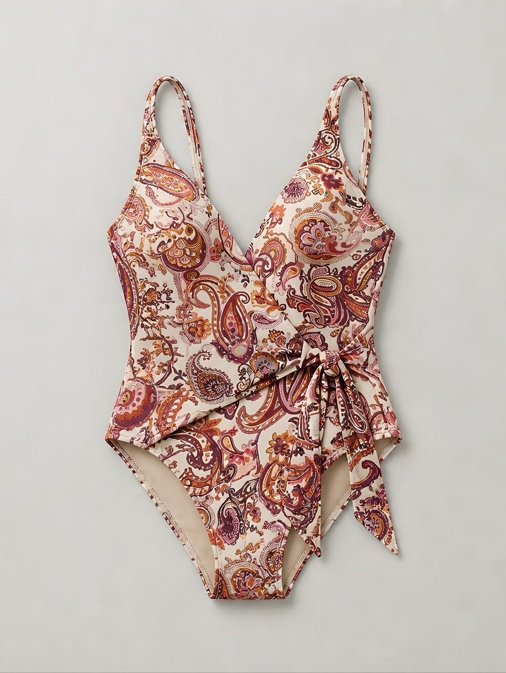 Shade & Shore Paisley One-Piece Swimsuit with Side Tie